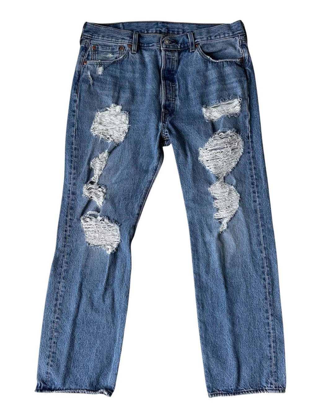 Levi’s 501 Distressed Men’s Original Fit Straight Jeans